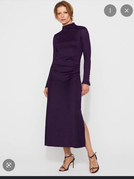 White House Black Market Dresses & Skirts - WHBM Long Sleeve Ribbed Maxi Dress in DEEP AMYTHYST Sizec Medium NWT
